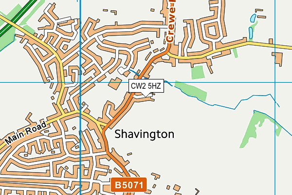CW2 5HZ map - OS VectorMap District (Ordnance Survey)