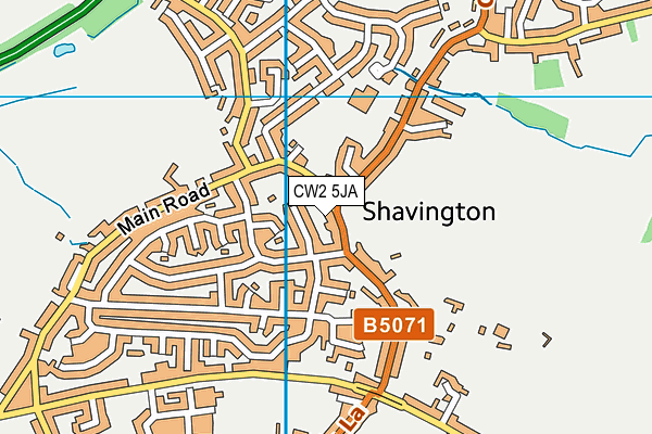 CW2 5JA map - OS VectorMap District (Ordnance Survey)