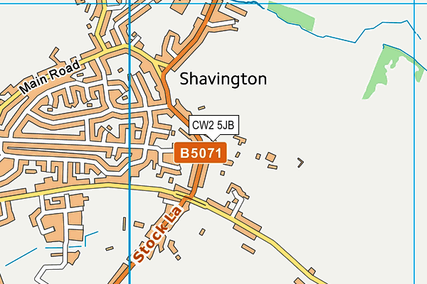 CW2 5JB map - OS VectorMap District (Ordnance Survey)