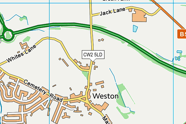 CW2 5LD map - OS VectorMap District (Ordnance Survey)