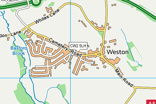 CW2 5LH map - OS VectorMap District (Ordnance Survey)