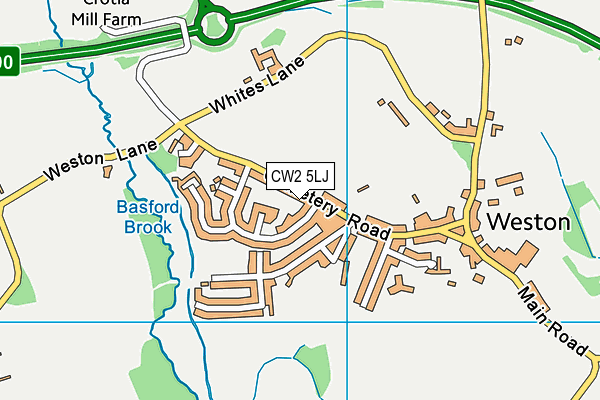 CW2 5LJ map - OS VectorMap District (Ordnance Survey)