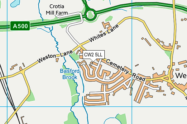 CW2 5LL map - OS VectorMap District (Ordnance Survey)