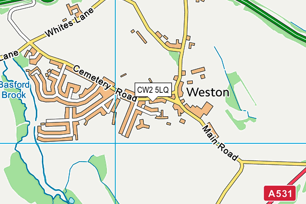 CW2 5LQ map - OS VectorMap District (Ordnance Survey)