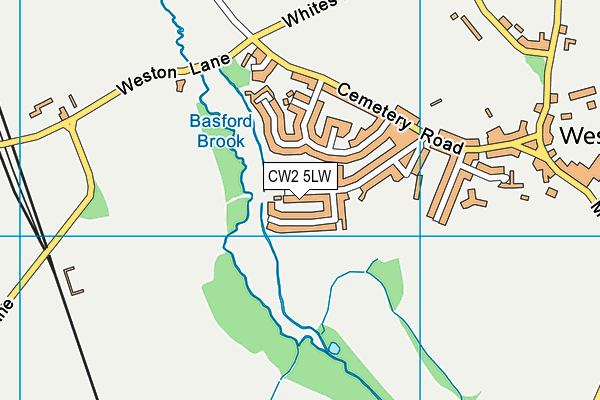 CW2 5LW map - OS VectorMap District (Ordnance Survey)