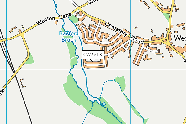 CW2 5LX map - OS VectorMap District (Ordnance Survey)