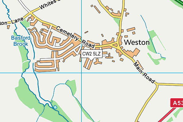 CW2 5LZ map - OS VectorMap District (Ordnance Survey)