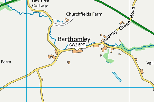 CW2 5PF map - OS VectorMap District (Ordnance Survey)