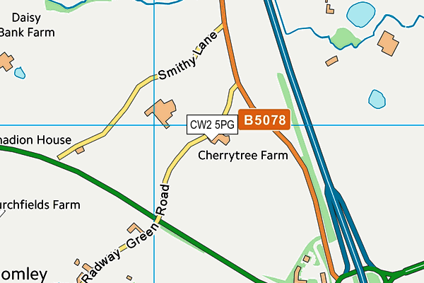 CW2 5PG map - OS VectorMap District (Ordnance Survey)