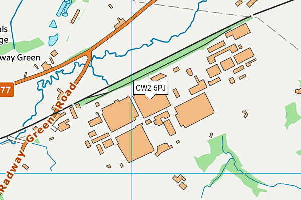 CW2 5PJ map - OS VectorMap District (Ordnance Survey)