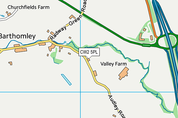 CW2 5PL map - OS VectorMap District (Ordnance Survey)