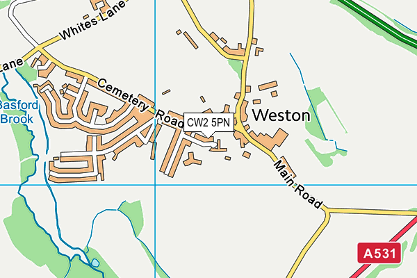 CW2 5PN map - OS VectorMap District (Ordnance Survey)