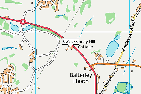 CW2 5PX map - OS VectorMap District (Ordnance Survey)