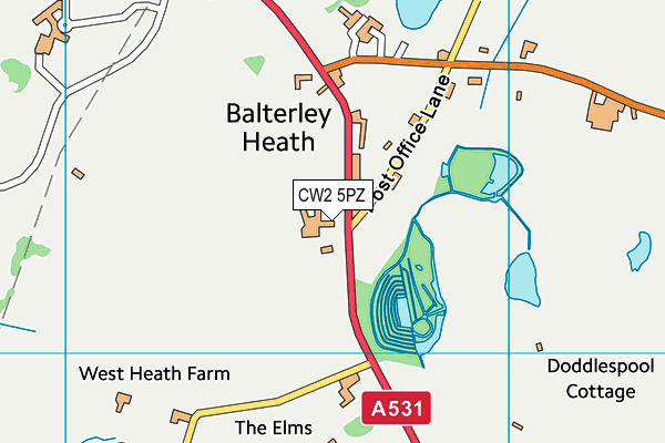 CW2 5PZ map - OS VectorMap District (Ordnance Survey)