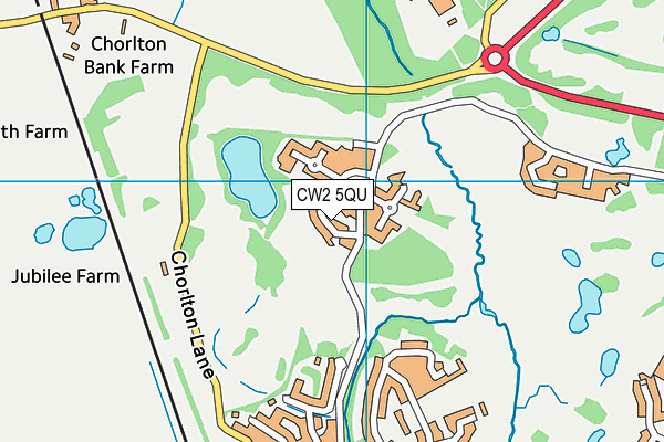 CW2 5QU map - OS VectorMap District (Ordnance Survey)