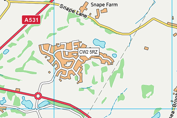 CW2 5RZ map - OS VectorMap District (Ordnance Survey)