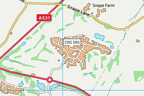 CW2 5SG map - OS VectorMap District (Ordnance Survey)