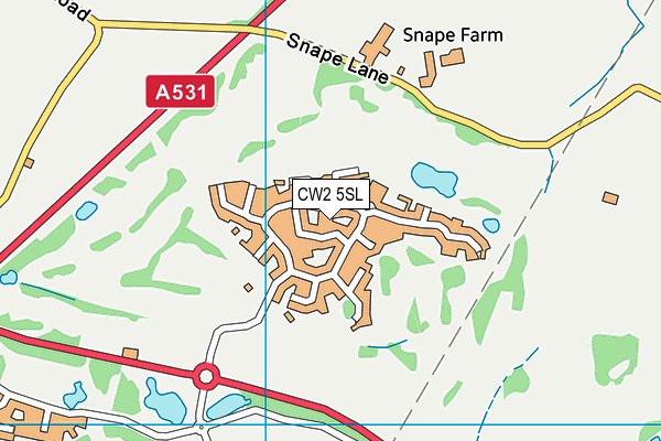 CW2 5SL map - OS VectorMap District (Ordnance Survey)