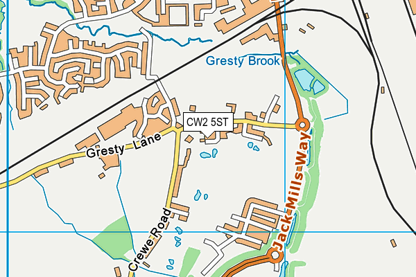 CW2 5ST map - OS VectorMap District (Ordnance Survey)