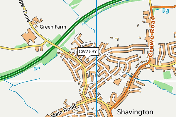 CW2 5SY map - OS VectorMap District (Ordnance Survey)