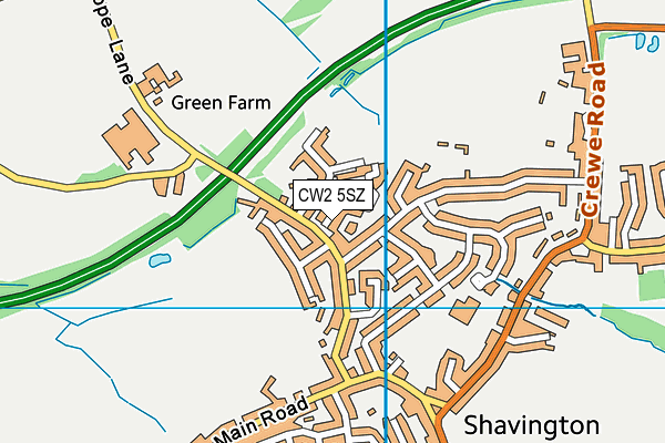 CW2 5SZ map - OS VectorMap District (Ordnance Survey)