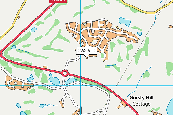 CW2 5TD map - OS VectorMap District (Ordnance Survey)