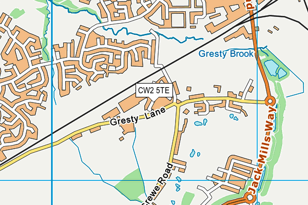 CW2 5TE map - OS VectorMap District (Ordnance Survey)