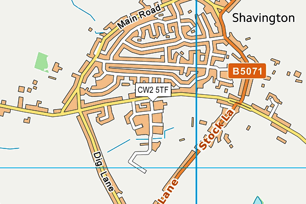 CW2 5TF map - OS VectorMap District (Ordnance Survey)