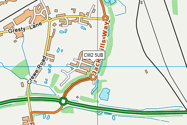 CW2 5UB map - OS VectorMap District (Ordnance Survey)