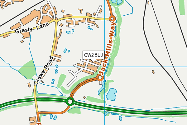 CW2 5UJ map - OS VectorMap District (Ordnance Survey)