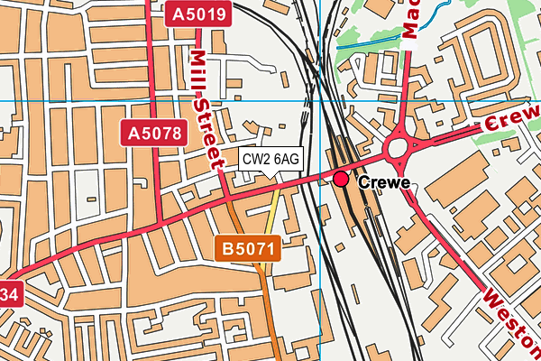 CW2 6AG map - OS VectorMap District (Ordnance Survey)