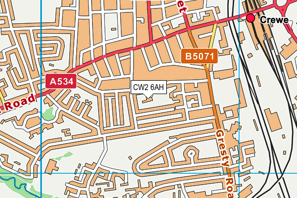 CW2 6AH map - OS VectorMap District (Ordnance Survey)