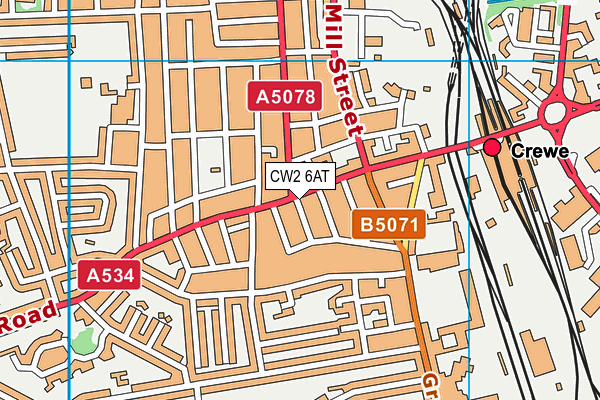 CW2 6AT map - OS VectorMap District (Ordnance Survey)