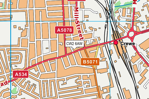 CW2 6AW map - OS VectorMap District (Ordnance Survey)