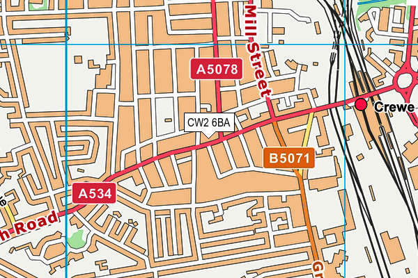 CW2 6BA map - OS VectorMap District (Ordnance Survey)