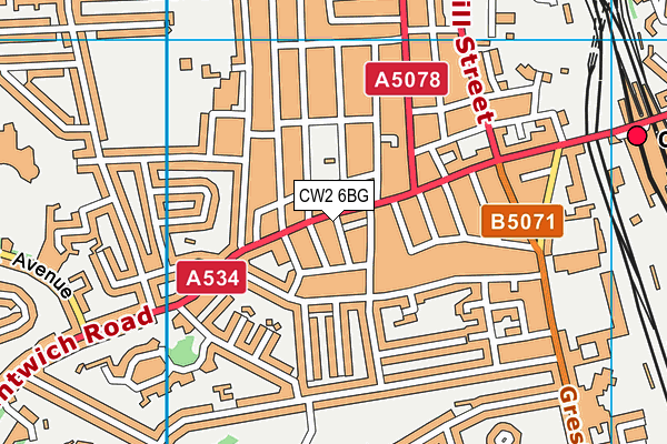 CW2 6BG map - OS VectorMap District (Ordnance Survey)