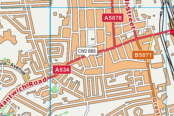 CW2 6BS map - OS VectorMap District (Ordnance Survey)