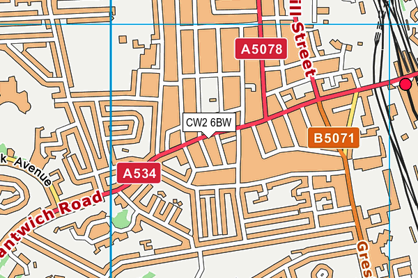 CW2 6BW map - OS VectorMap District (Ordnance Survey)