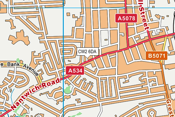 CW2 6DA map - OS VectorMap District (Ordnance Survey)