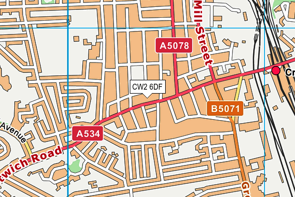 CW2 6DF map - OS VectorMap District (Ordnance Survey)