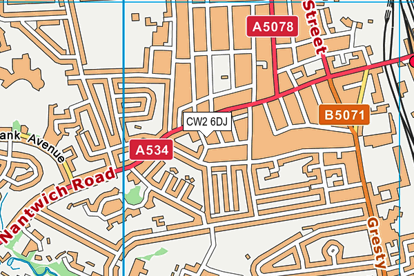 CW2 6DJ map - OS VectorMap District (Ordnance Survey)