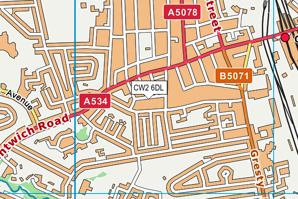 CW2 6DL map - OS VectorMap District (Ordnance Survey)