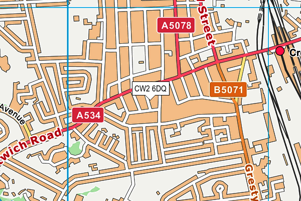 CW2 6DQ map - OS VectorMap District (Ordnance Survey)