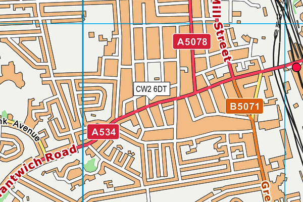 CW2 6DT map - OS VectorMap District (Ordnance Survey)