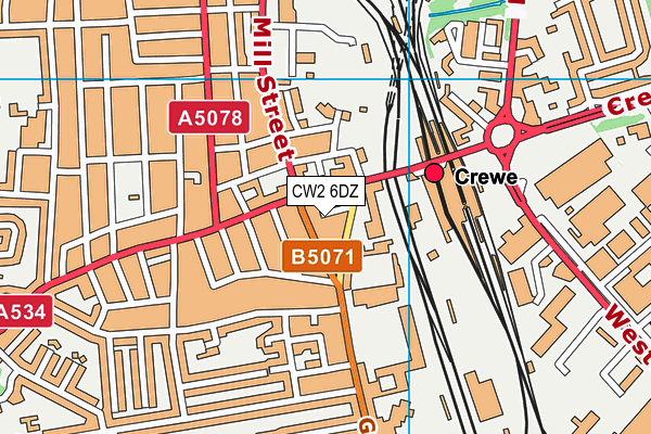 CW2 6DZ map - OS VectorMap District (Ordnance Survey)