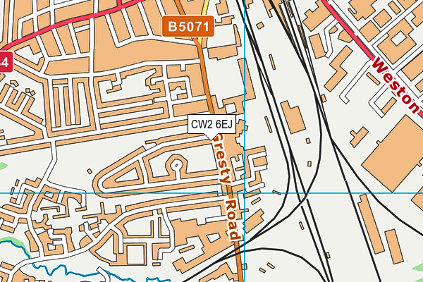 CW2 6EJ map - OS VectorMap District (Ordnance Survey)