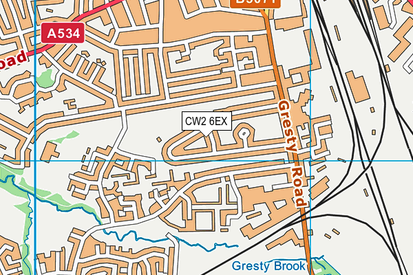 CW2 6EX map - OS VectorMap District (Ordnance Survey)