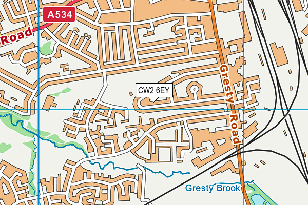 CW2 6EY map - OS VectorMap District (Ordnance Survey)