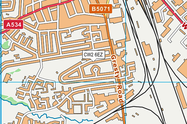 CW2 6EZ map - OS VectorMap District (Ordnance Survey)