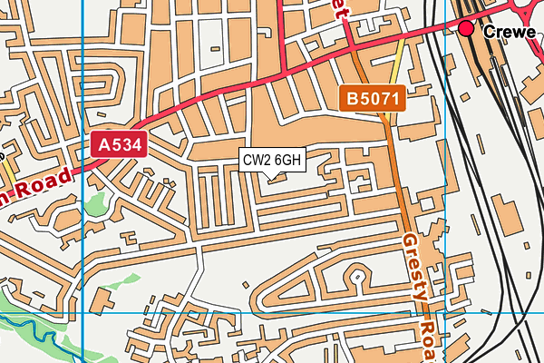 CW2 6GH map - OS VectorMap District (Ordnance Survey)